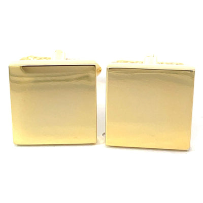 Plain Square Gilt Engravable Cufflinks