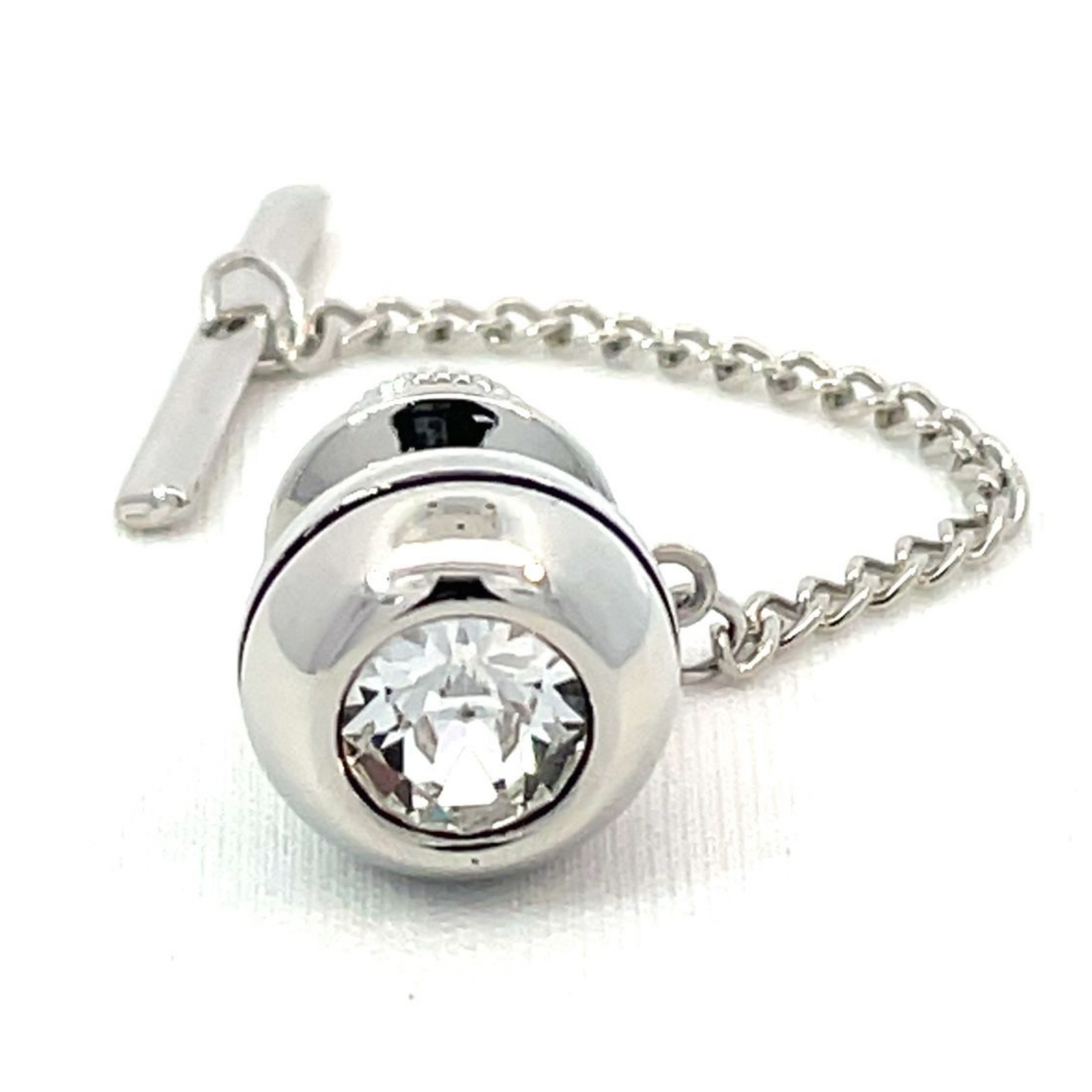 Solitaire Crystal Tie Pin