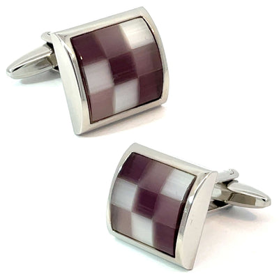 Purple Check Cufflinks