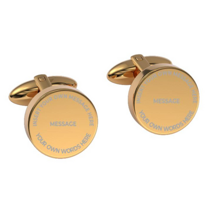 Insert Your Message Cufflinks in Gold