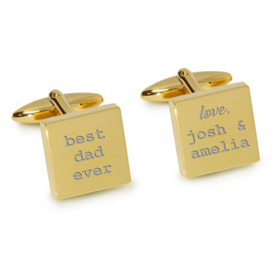 Best Dad Ever with Love Engraved Cufflinks in Gold