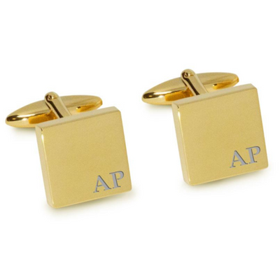 Initials Engraved Cufflinks in Gold