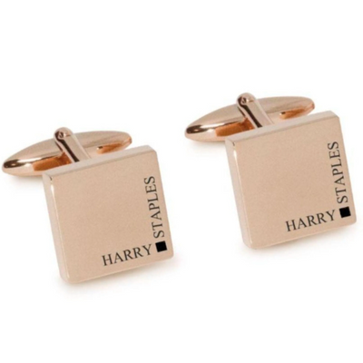 Full Name Engraved Cufflinks in Rose Gold