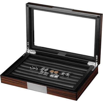 40 Pair Cufflink Box in Ebony Wood