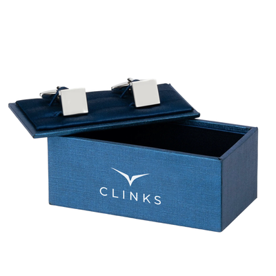 Brush Silver Square Engravable Cufflinks