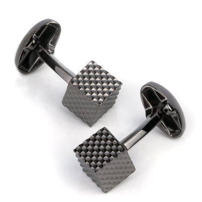 Gunmetal Diamond Textured Cube Cufflinks