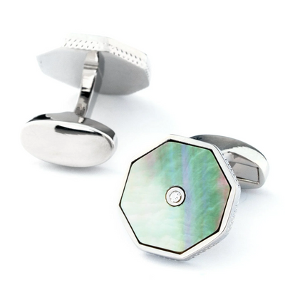 Pastel Octagon Cufflinks with Crystal