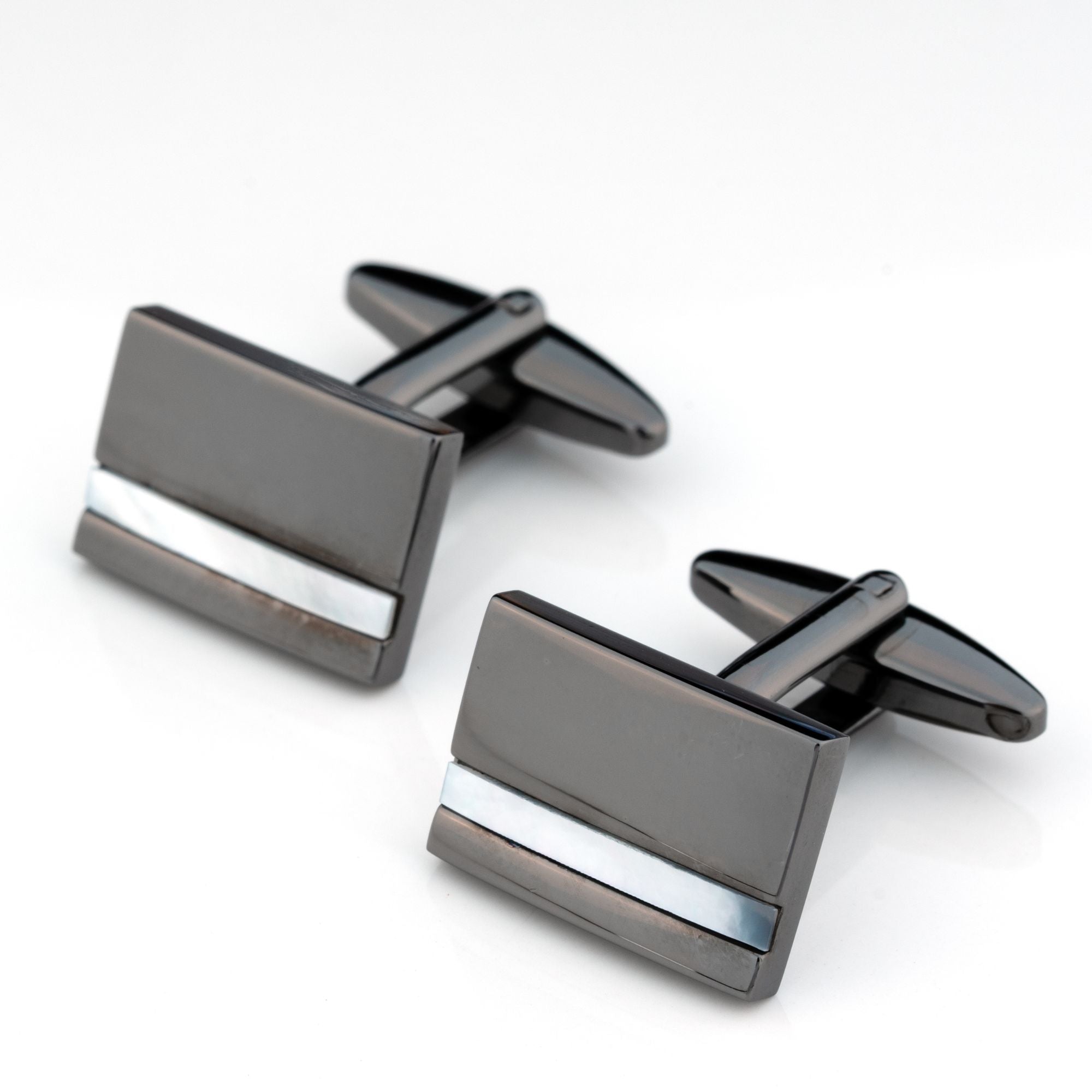 Gunmetal with Mother of Pearl Cufflinks