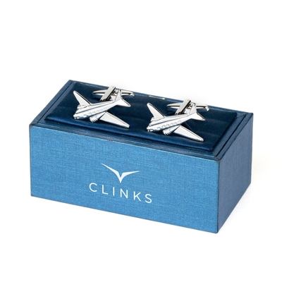 Jet Plane Silver Cufflinks