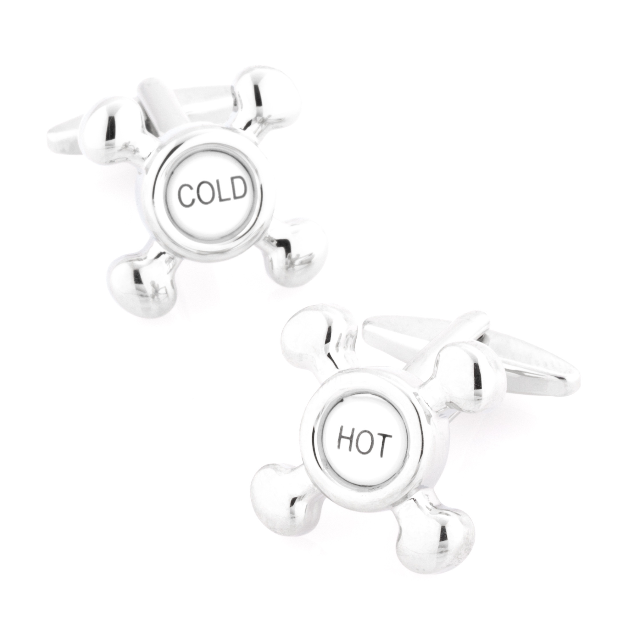 Hot & Cold Tap Cufflinks Black & White