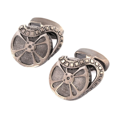 Movie Film Reel Cufflinks in Gunmetal