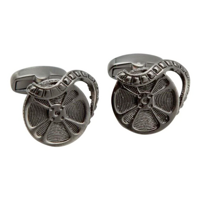 Movie Film Reel Cufflinks in Gunmetal