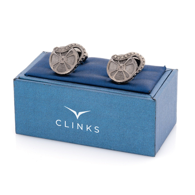 Movie Film Reel Cufflinks in Gunmetal