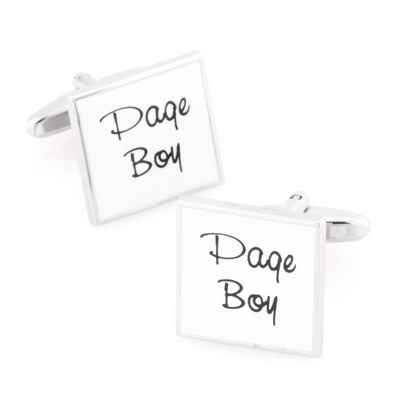 Page Boy White Wedding Cufflinks