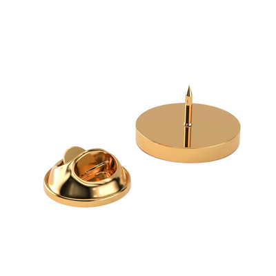 Round Gold Engravable Lapel Pin