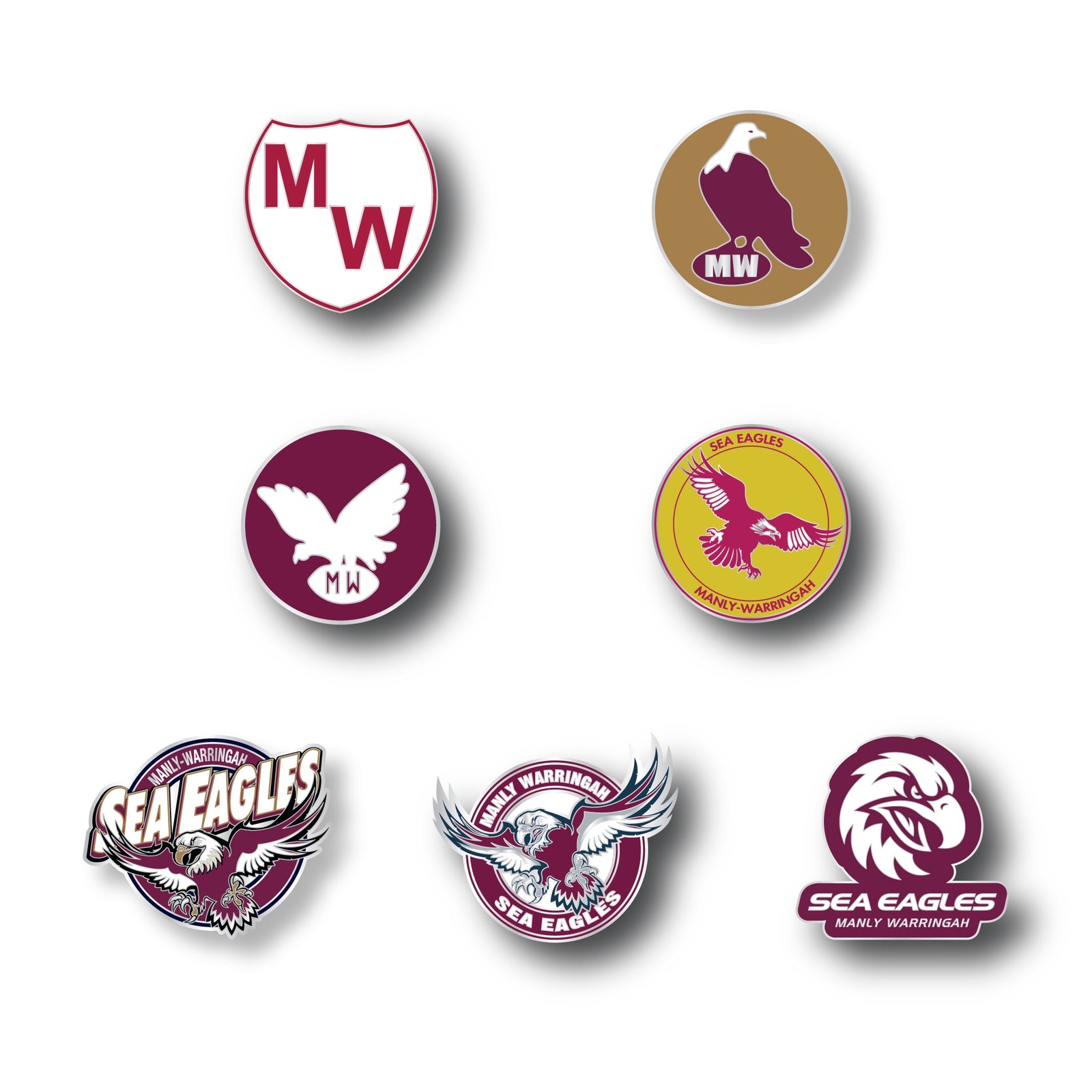 Manly-Warringah Sea Eagles Logo NRL Pin Set