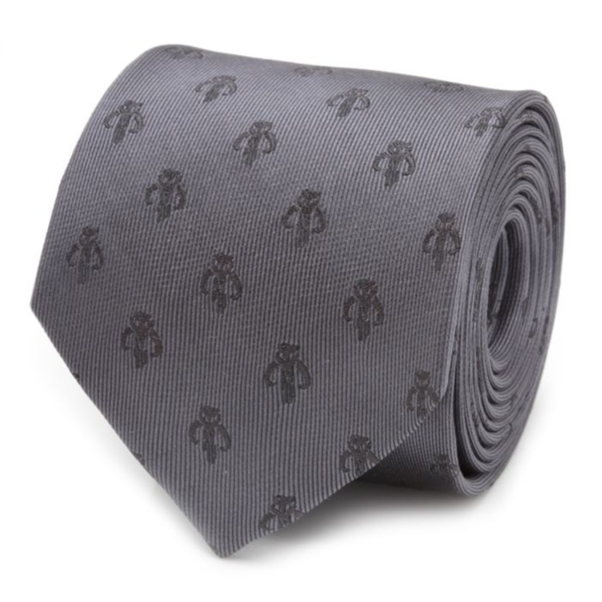 Mandalorian Star Wars Gray Silk Men's Tie