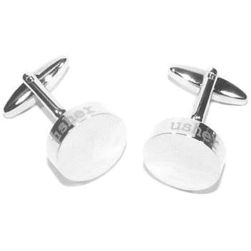 Usher Laser Etched Round Engravable Wedding Cufflinks