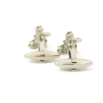 Aquarius Water Carrier Silver Cufflinks