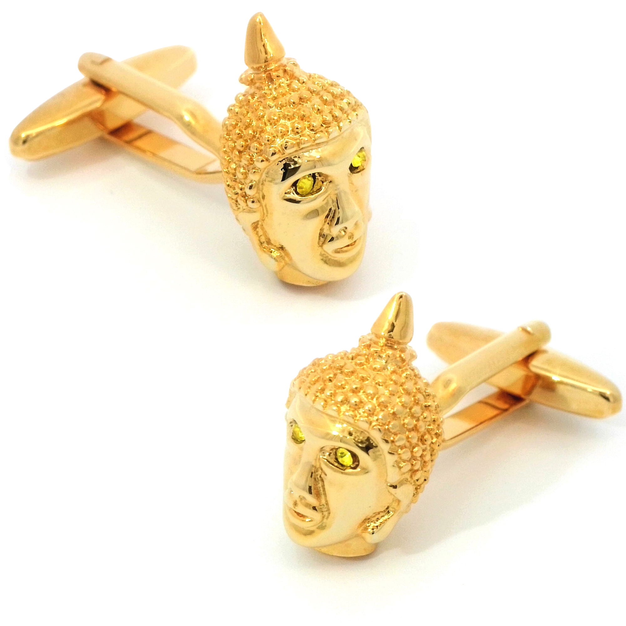 Buddha's Head Gold Plated Cufflinks