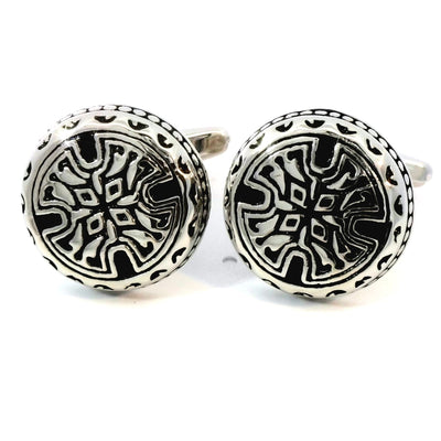 Glenarvon Cufflinks: Round Gothic style