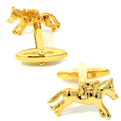 Gold Coloured Horse Racing Cufflinks