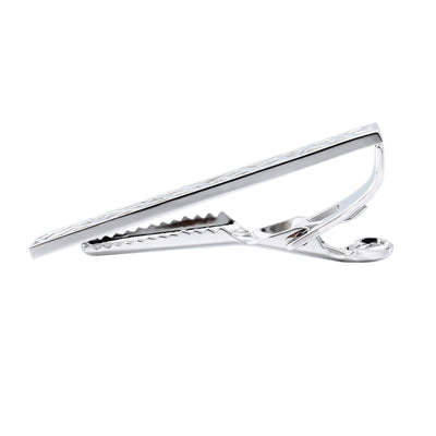 Geometric Shapes Silver Tie Clip