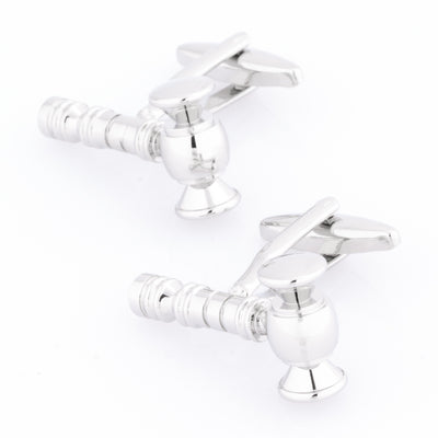 Auctioneer / Judge Gavel Cufflinks Silver