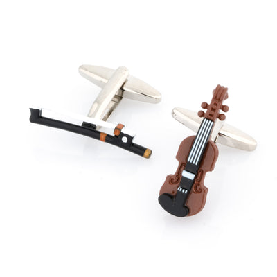 Colour Violin and Bow Cufflinks, Novelty Cufflinks, CL8021, Mens Cufflinks, Cufflinks, Cuffed, Clinks, Clinks Australia