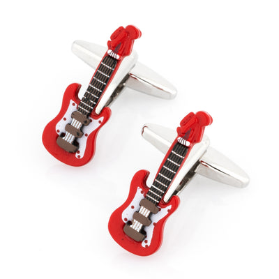 Red Electric Guitar Cufflinks