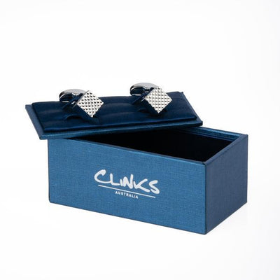 Silver Diamond Textured Cube Cufflinks