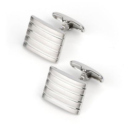 Silver Classic Groove Cufflinks