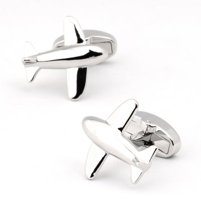 Bubble Plane Silver Cufflinks