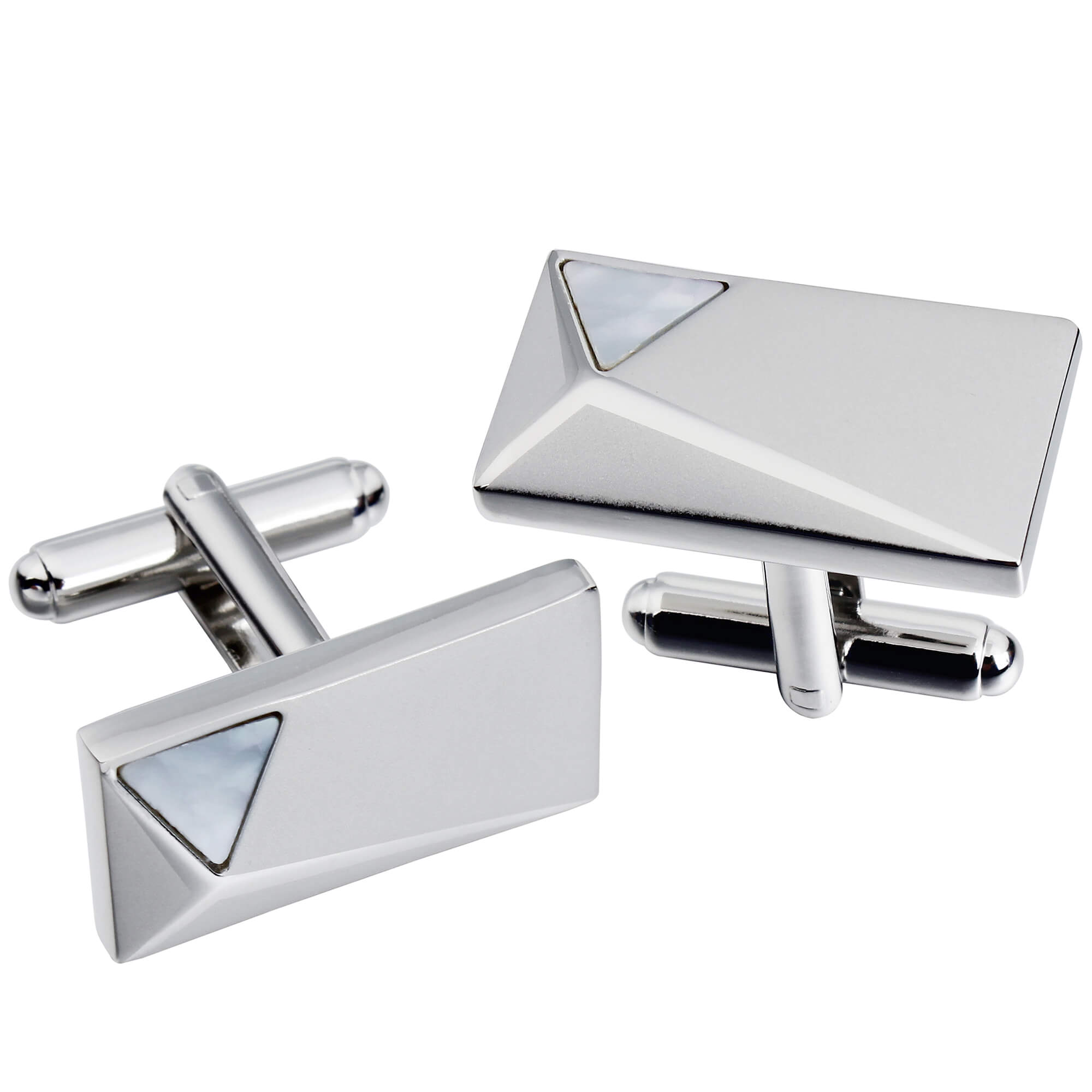 Silver Peak with Mother of Pearl Cufflinks