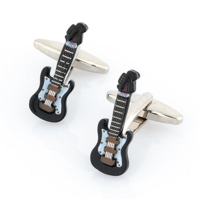 Black Electric Guitar Cufflinks