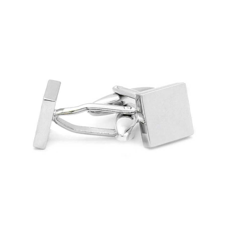 Small Silver Square Engravable Cufflinks