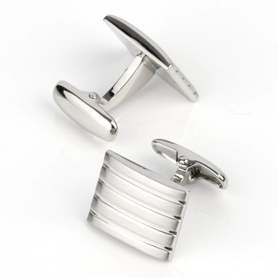 Silver Classic Groove Cufflinks