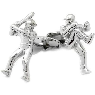 Baseball Pitcher and Batter Cufflinks