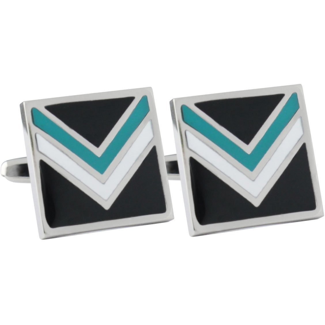 Colour Port Adelaide Power AFL Cufflinks, Novelty Cufflinks, CL5061, Mens Cufflinks, Cufflinks, Cuffed, Clinks, Clinks Australia