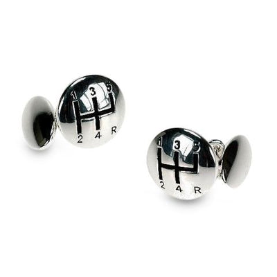Shiny Five Speed Gear Shift with chain Cufflinks