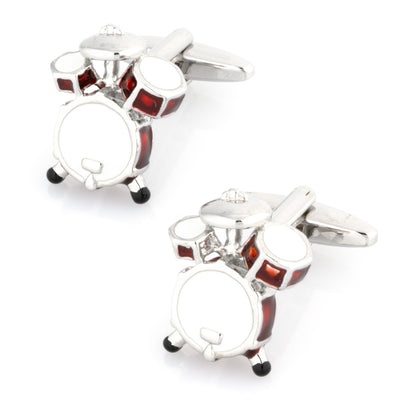 Drum Kit Cufflinks Red & White