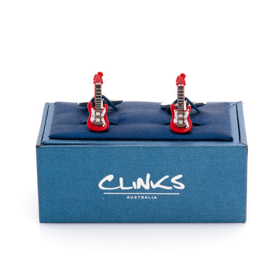 Red Electric Guitar Cufflinks