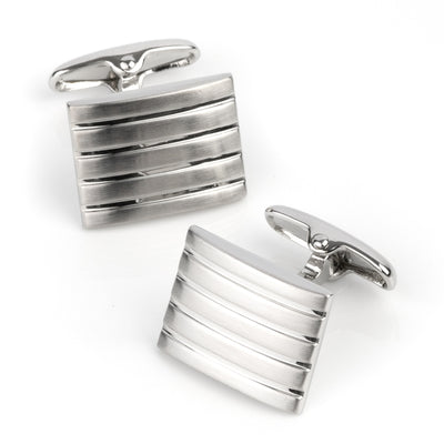 Silver Classic Groove Cufflinks