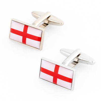 Red & White St George's Cross Cufflinks