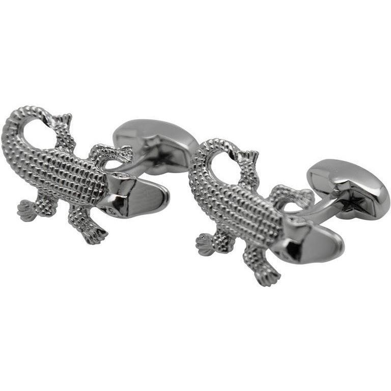 Silver Crocodile Cufflinks