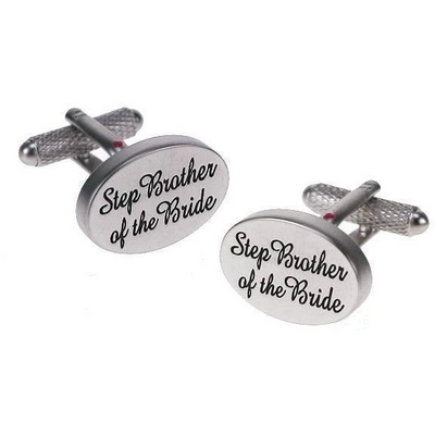 Step Brother of the Bride Script Wedding Cufflinks