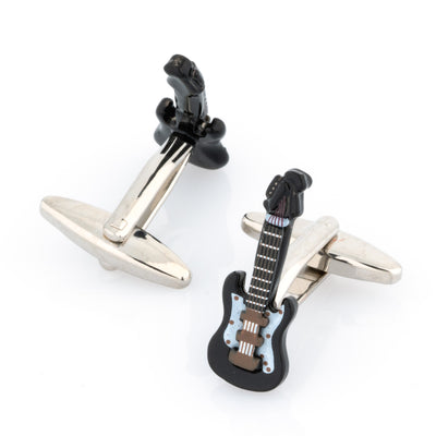 Black Electric Guitar Cufflinks