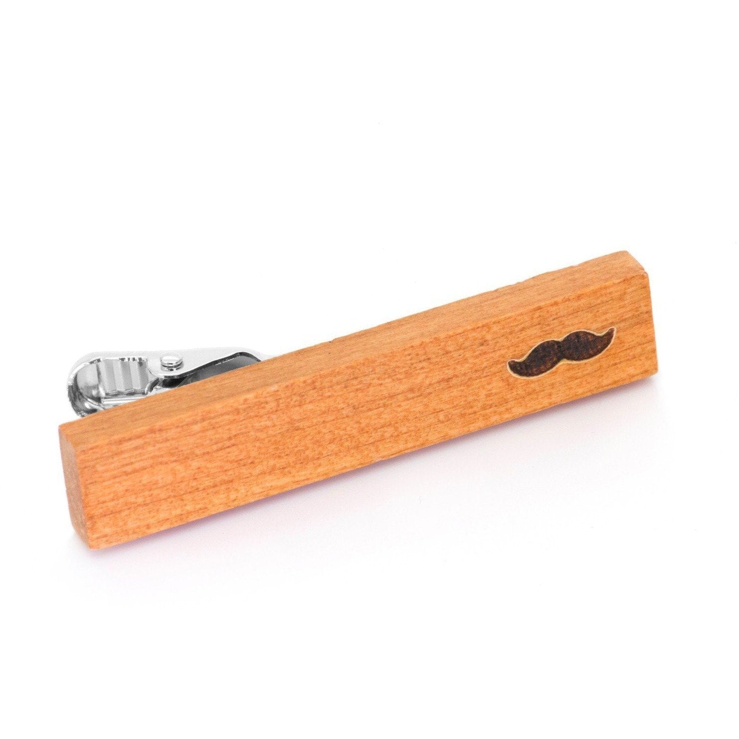 Wood Moustache Stamp Tie Clip