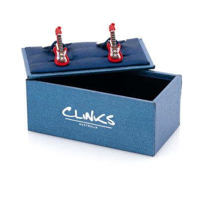 Red Electric Guitar Cufflinks