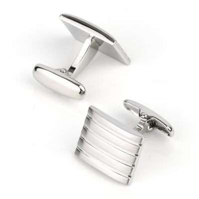 Silver Classic Groove Cufflinks